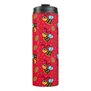 Termo Patrón de abejas divertida