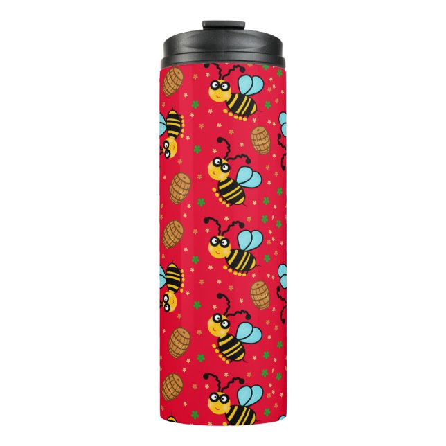 Termo Patrón de abejas divertida (Anverso)