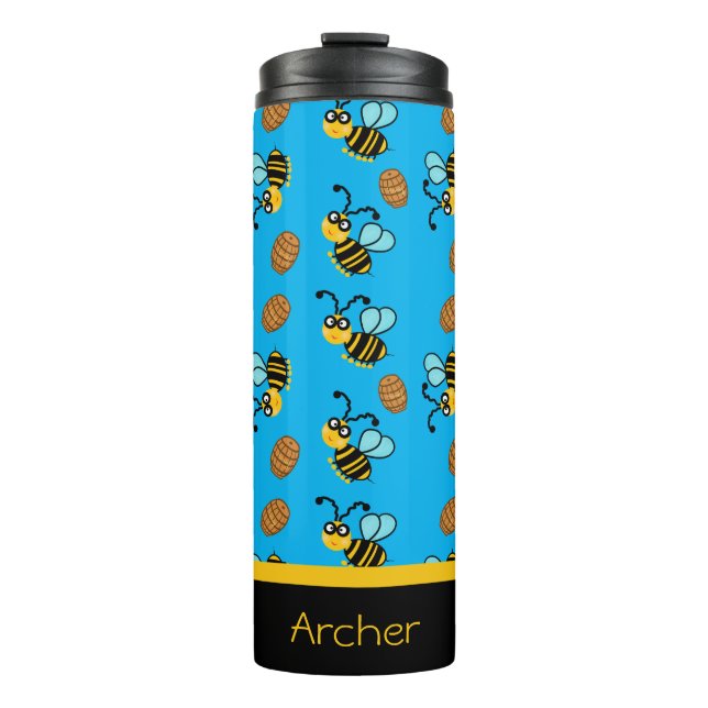 Termo Patrón de abejas divertida (Anverso)