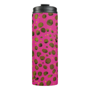 Termo Patrón de acuarela con piel abstracta de chita.