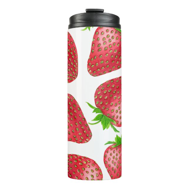 Termo Patrón de acuarela de fresas (Anverso)
