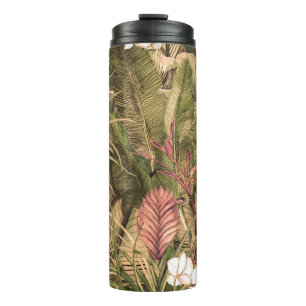 Termo Patrón de acuarela de las hojas tropicales