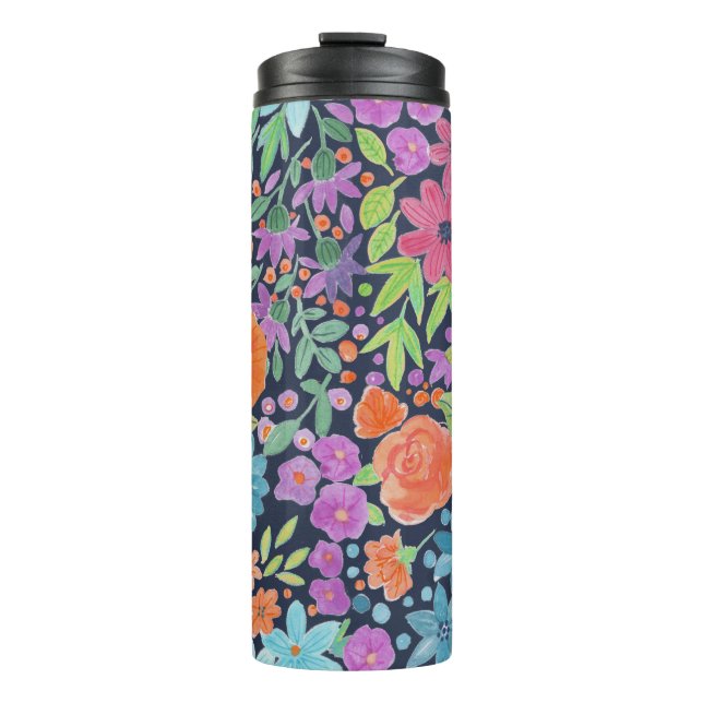 Termo Patrón de acuarela floral (Anverso)