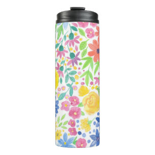 Termo Patrón de acuarela floral