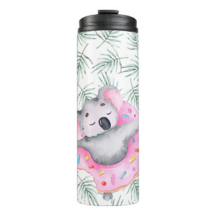 Termo Patrón de acuarela pintado a mano con koala tropic