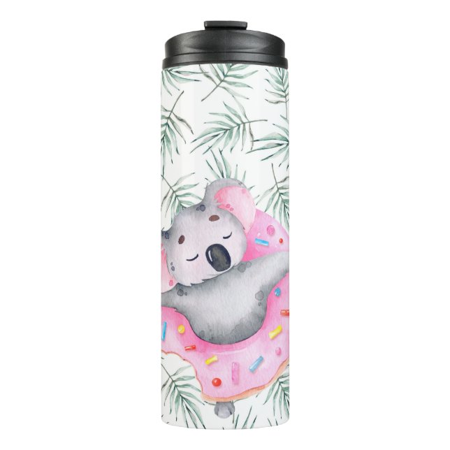 Termo Patrón de acuarela pintado a mano con koala tropic (Anverso)