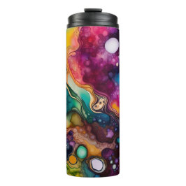 Termo Patrón de acuarela psicodélico surrealista