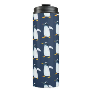 Termo Patrón de acuarela sin foco con pingüino