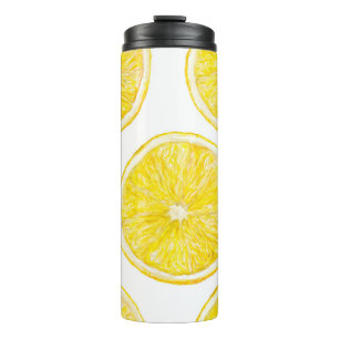 Termo Patrón de acuarela transparente con trozo de lem m