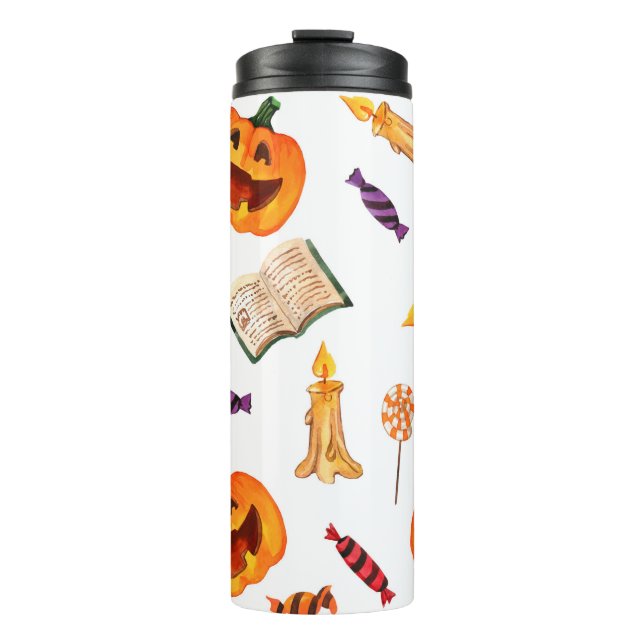 Termo Patrón de acuarela transparente feliz fiesta de ha (Anverso)