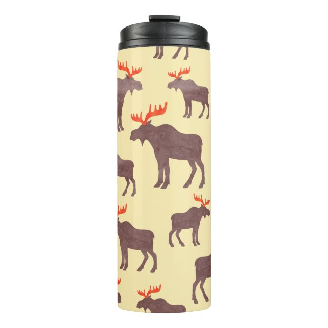 Termo Patrón de alce sin soldadura. Hilo de mosa acuarel (Anverso)