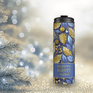 Termo Patrón de amarre de los Navidades de oro azul #22 