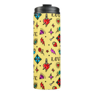 Termo Patrón de amor del tatuaje de la vieja escuela