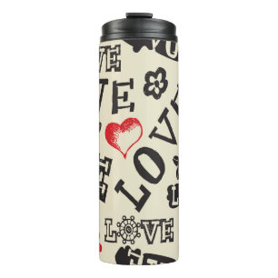 Termo patrón de amor dibujado a mano