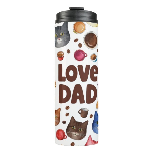 Termo Patrón de Amor Papá Gatos y Café (Anverso)