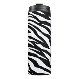 Termo Patrón de animal de safari cebra negro y blanco