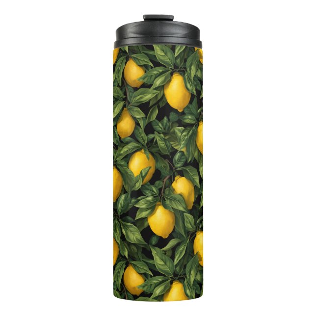 Termo Patrón de árbol de cítricos de limón vibrante (Anverso)