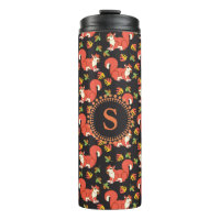 Patrón de ardilla personalizado y hoja otoñal