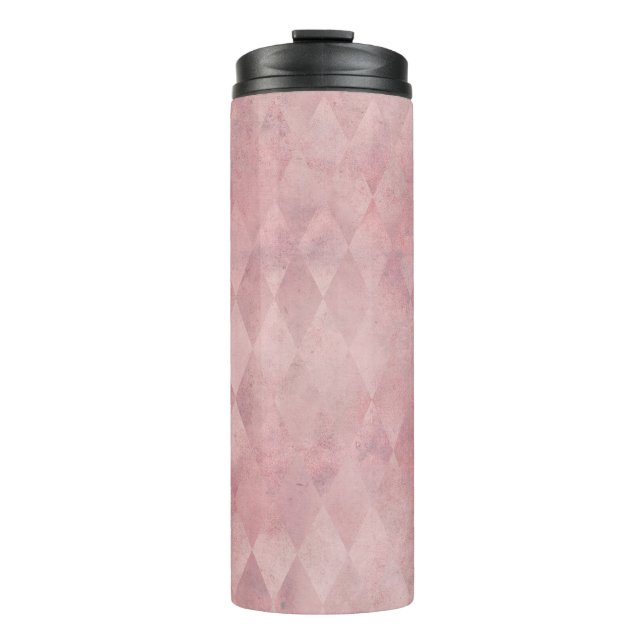 Termo Patrón de arlequín grunge rosa (Anverso)