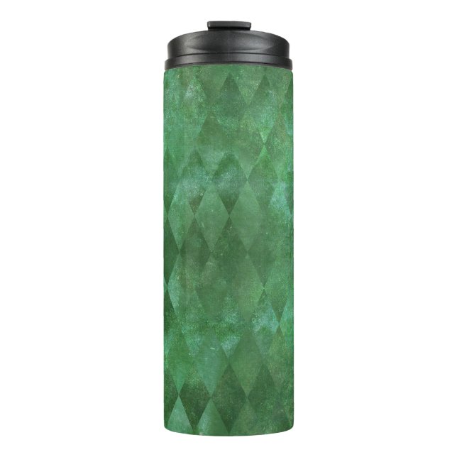 Termo Patrón de Arlequín Vintage Verde Irisado (Anverso)
