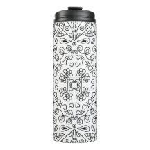 Patrón de arte de la línea blanca y negra monocrom