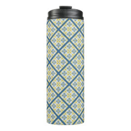 Termo Patrón de azulejos azules y amarillos en portugués