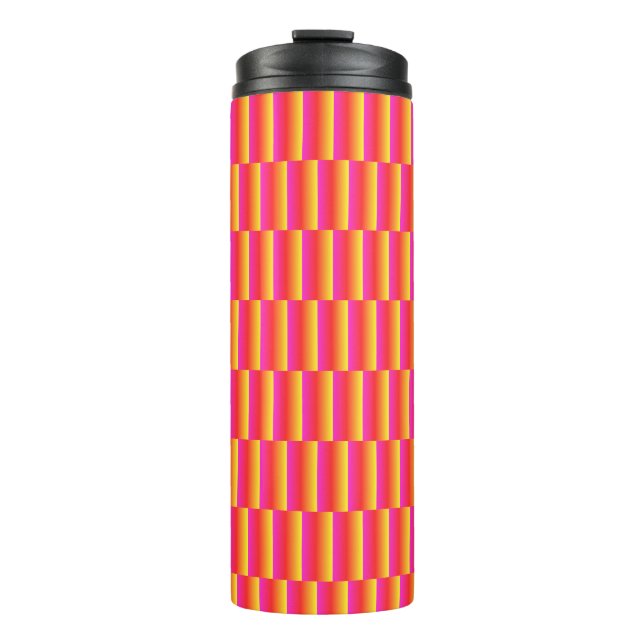 Termo Patrón de baldosas de arcoíris en 3D felices (Anverso)