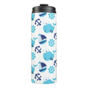 Termo Patrón de ballenas, ballenas ricas, ballenas azule