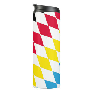 Termo Patrón de bandera de diamante azul amarillo rojo n