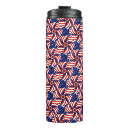 TERMO PATRÓN DE BANDERA PATRIOTA AMERICANO AZUL ROJO PAT