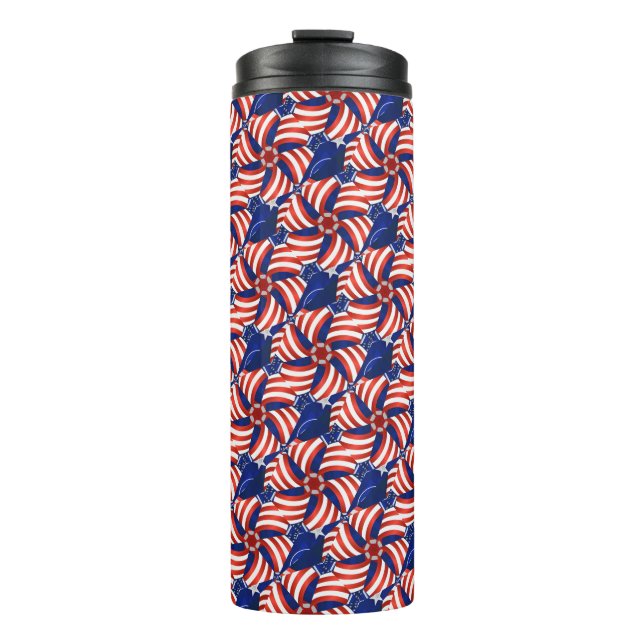 TERMO PATRÓN DE BANDERA PATRIOTA AMERICANO AZUL ROJO PAT (Anverso)