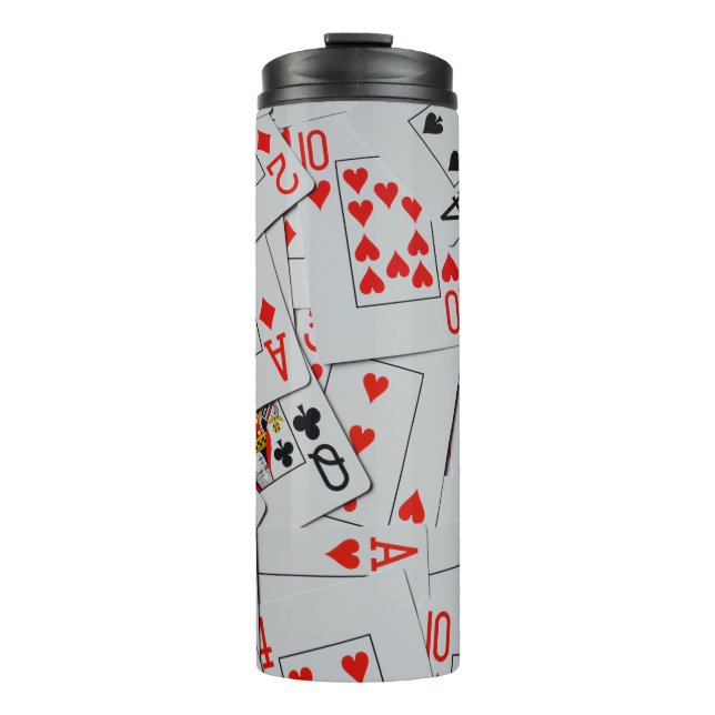 Termo Patrón de baraja de cartas dispersas, (Anverso)