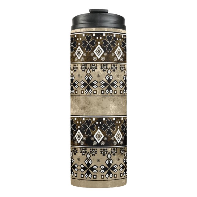 Termo Patrón de boho étnico. Viejo estampado de arte tri (Anverso)