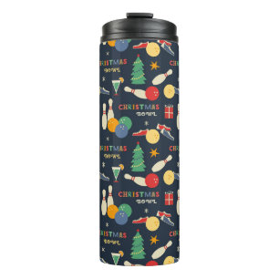 Termo Patrón de bolos de Navidades retro
