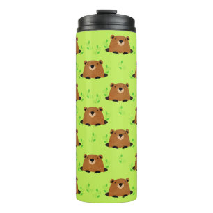 Termo Patrón de bosque adorable Groundhog