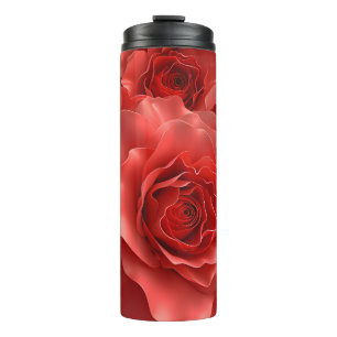 Termo Patrón de búsqueda de rosas rojas 3D para El día d