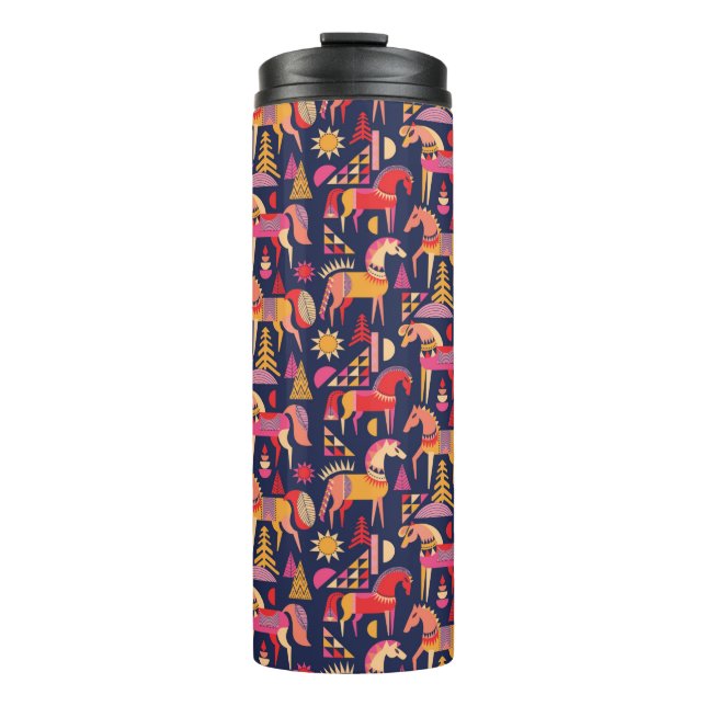 Termo Patrón de caballos escandinavos sin fisuras. Decor (Anverso)