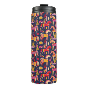 Termo Patrón de caballos escandinavos sin fisuras. Decor