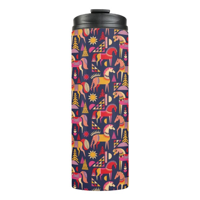 Termo Patrón de caballos escandinavos sin fisuras. Decor (Anverso)