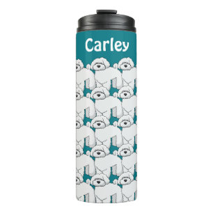 Termo Patrón de cachorro blanco flotante personalizado