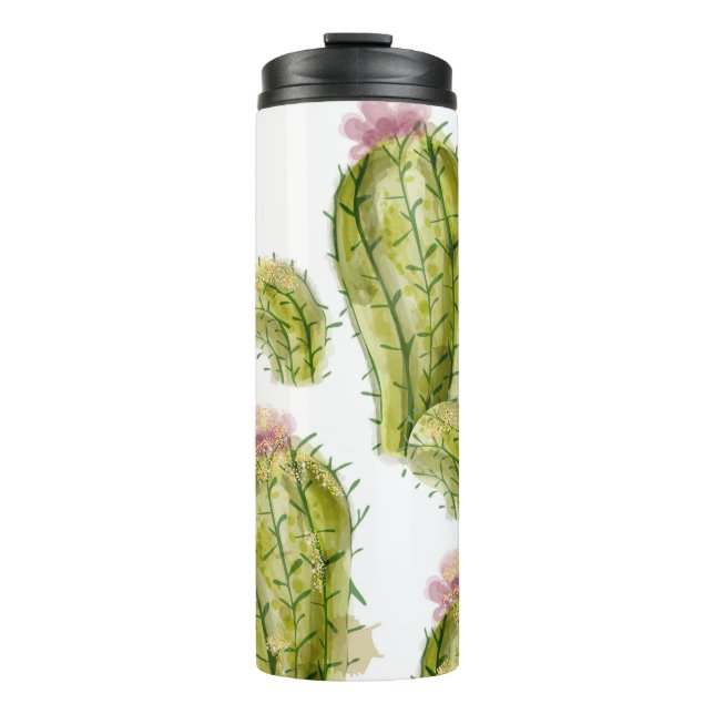 Termo Patrón de Cactus acuarela (Anverso)