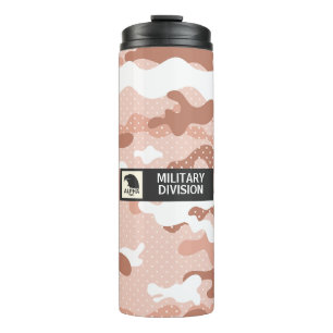 Termo Patrón de camuflaje de melocotón suave