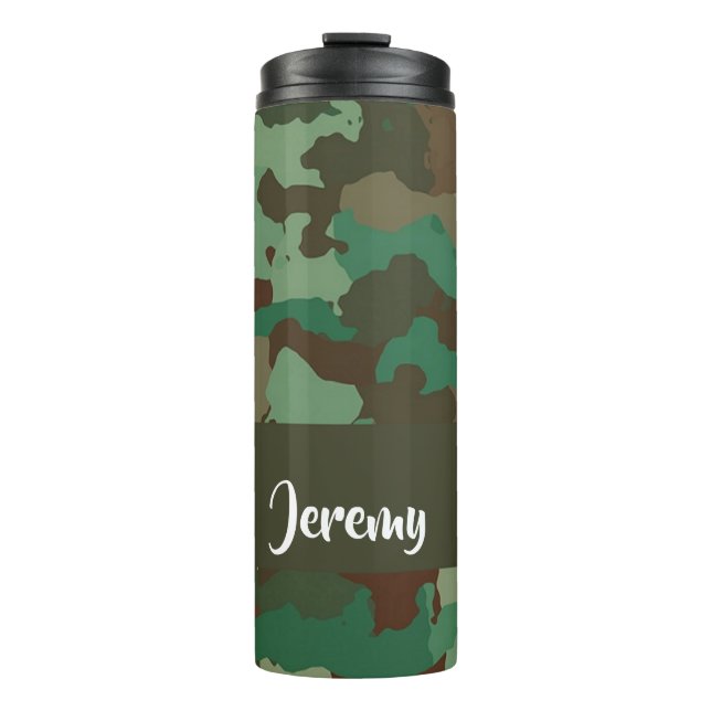 Termo Patrón de camuflaje de nombre personalizado (Anverso)