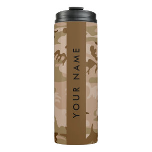 Termo Patrón de camuflaje del desierto, tu nombre, Perso