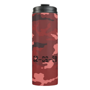 Termo Patrón de camuflaje rojo camuflaje rosa granate