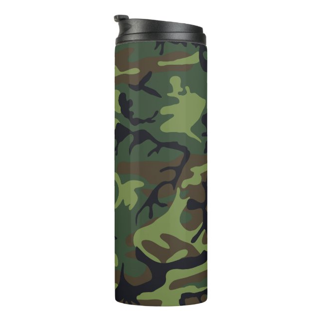Termo Patrón de camuflaje verde, patrón militar, ejércit (Rotado hacia la derecha)
