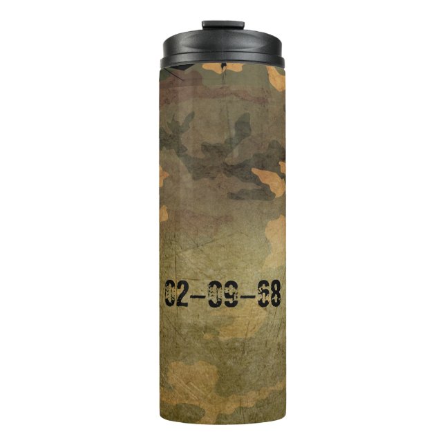 Termo Patrón de camuflaje verde vintage V2.0 (Anverso)