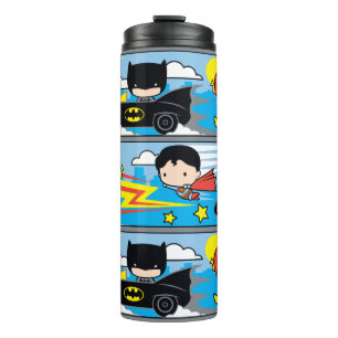 Termo Patrón de Carreras Chibi Flash, Superman y Batman