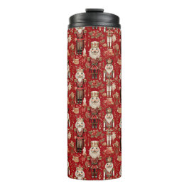 Termo Patrón de cascanueces rojos Navidad