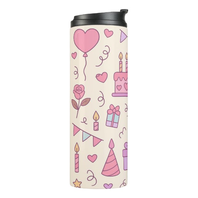 Termo Patrón de Celebración de Fiesta de Princesa Dulce (Rotado hacia la izquierda)